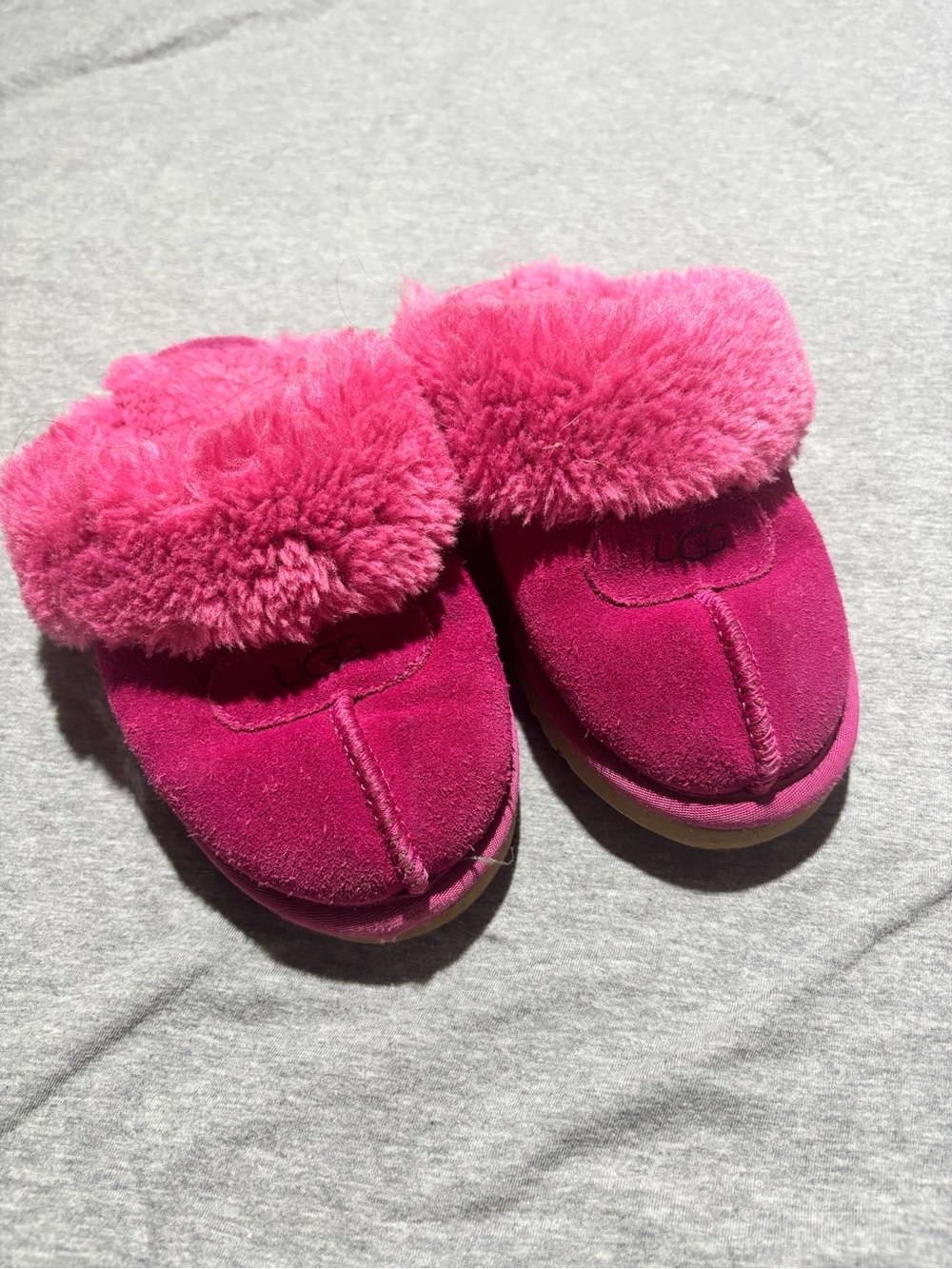 UGG Kids Hot Pink Slip-On Slippers